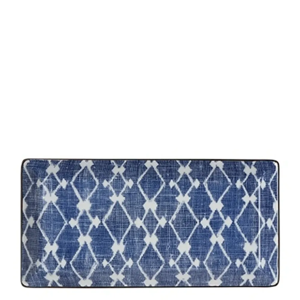 MIYA Company Aizome Hishi Rectangle Plate Outlet