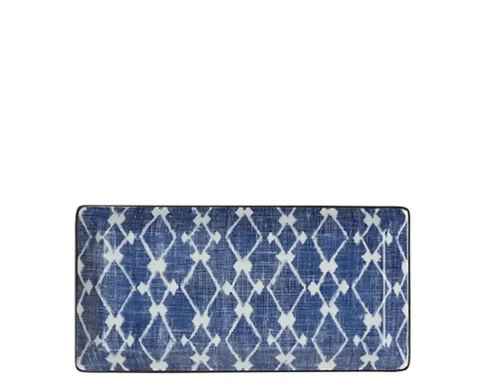 MIYA Company Aizome Hishi Rectangle Plate Outlet