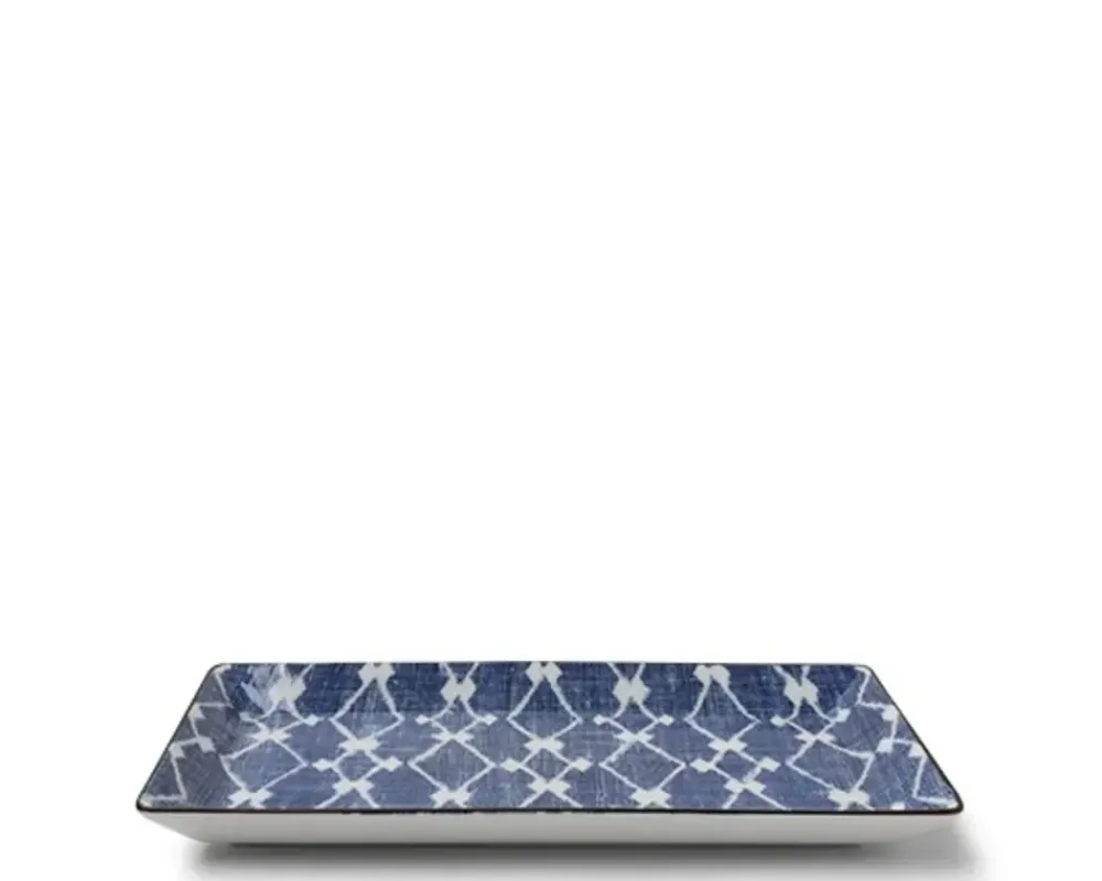 MIYA Company Aizome Hishi Rectangle Plate Outlet