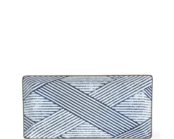 MIYA Company Aizome Shima Rectangle Plate Outlet