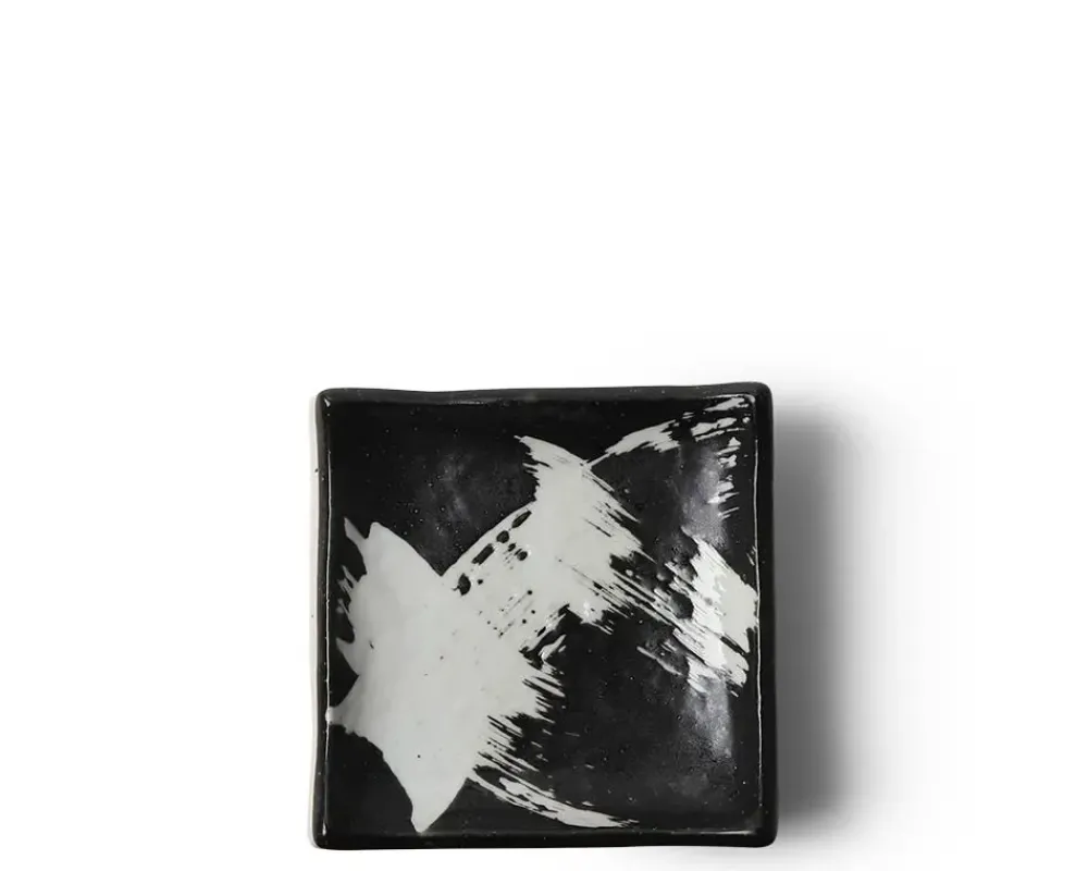 MIYA Company Black & White Brush Small Plate