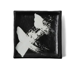 MIYA Company Black & White Brush Square Plate Clearance