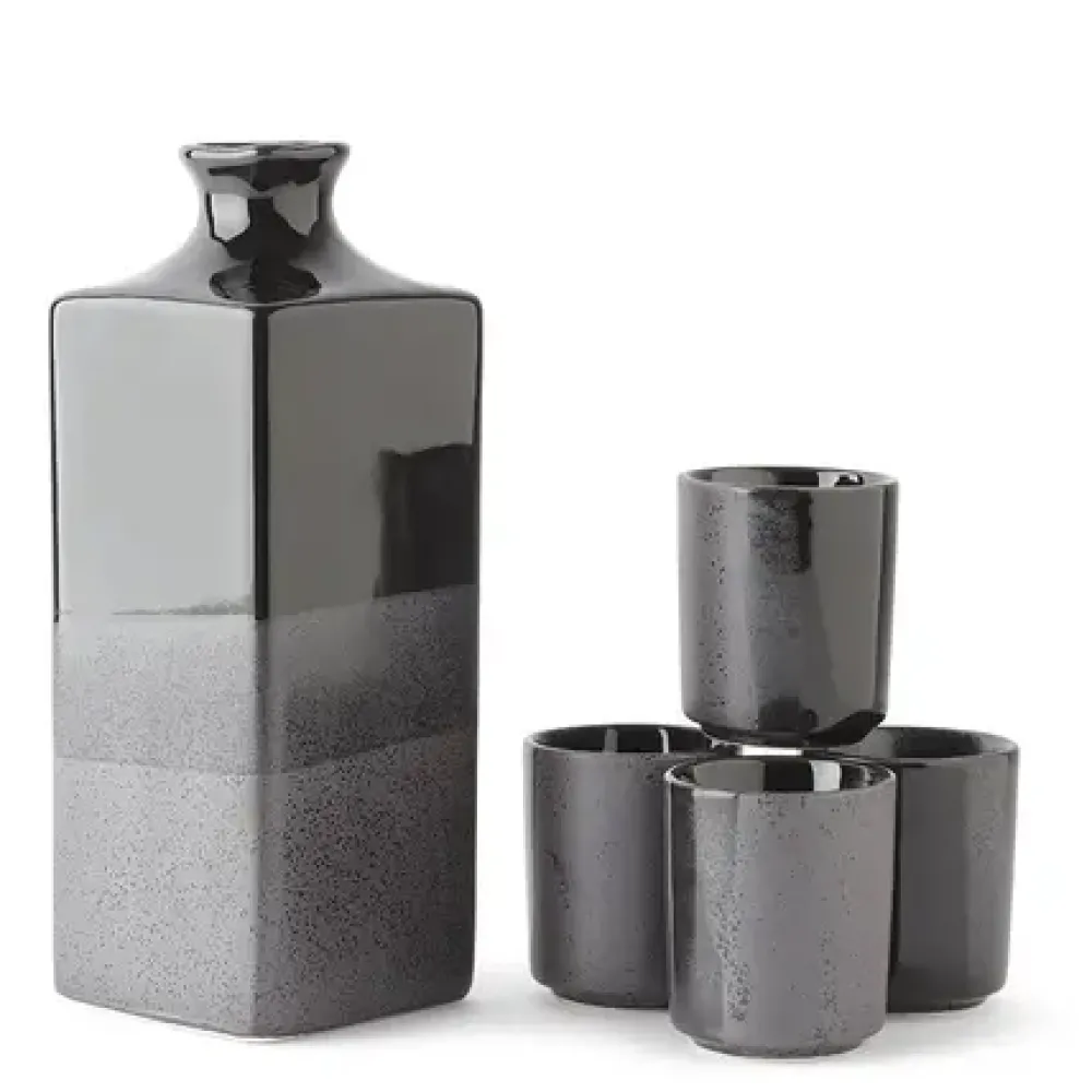 MIYA Company Black Ombre Sake Set New