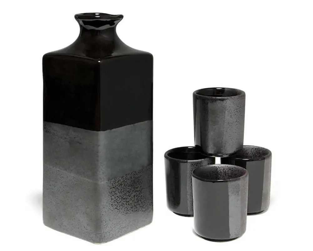 MIYA Company Black Ombre Sake Set New