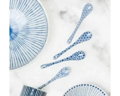 MIYA Company Blue & White Dessert Spoon Set Hot