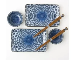 MIYA Company Blue & White Snow Sushi Set Outlet