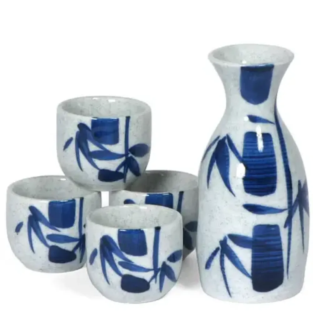 MIYA Company Blue Bamboo Sake Set Hot