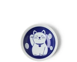 MIYA Company Blue Fortune Cat 6.5" Plate