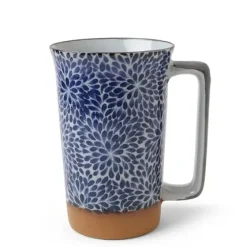 MIYA Company Blue Mums 12 Oz. Tall Mug