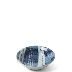 MIYA Company Blue Textile Stitching Sauce Dish Hot