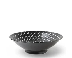 MIYA Company Bowl Black Choctaw Swirl 10" Discount