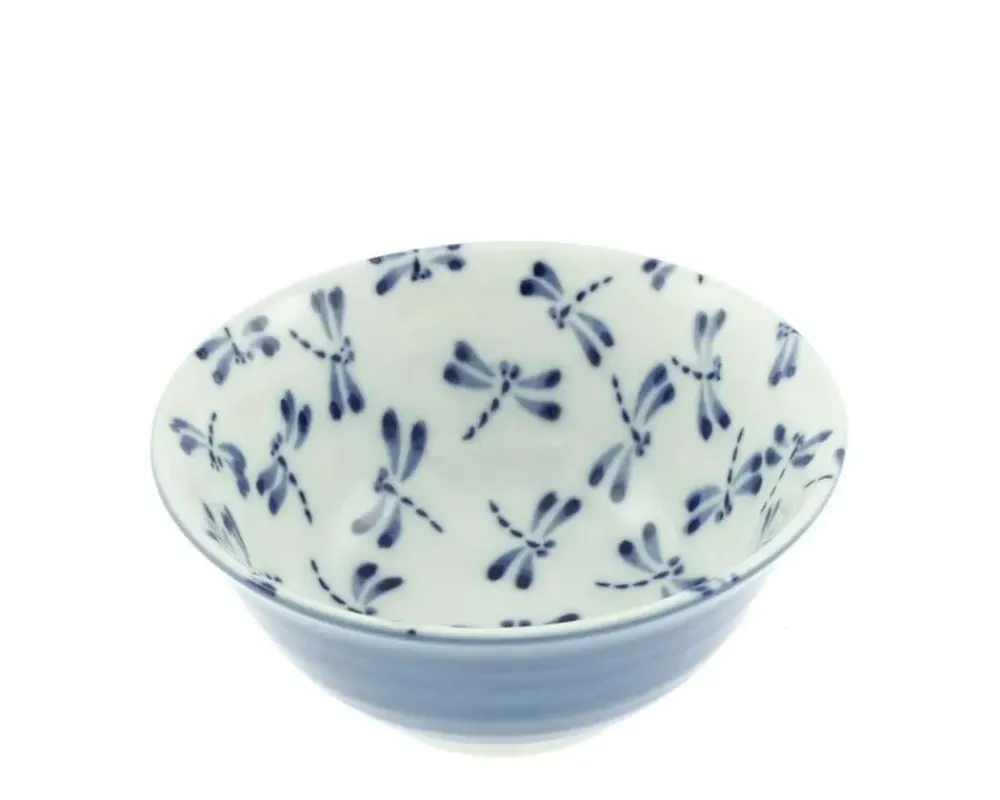 MIYA Company Bowl Blue & White Dragonfly 6" Best