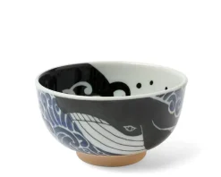 MIYA Company Bowl Blue Whale Waves 5" Outlet