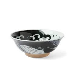 MIYA Company Bowl Blue Whale Waves 8" Online