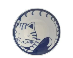 MIYA Company Bowl Rice Cat Blue Tabby 4-5/8
