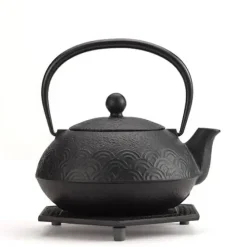 MIYA Company Cast Iron Black Wave Tea Set Sale