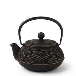 MIYA Company Cast Iron Gold/Black Hobnail Teapot 0.65L