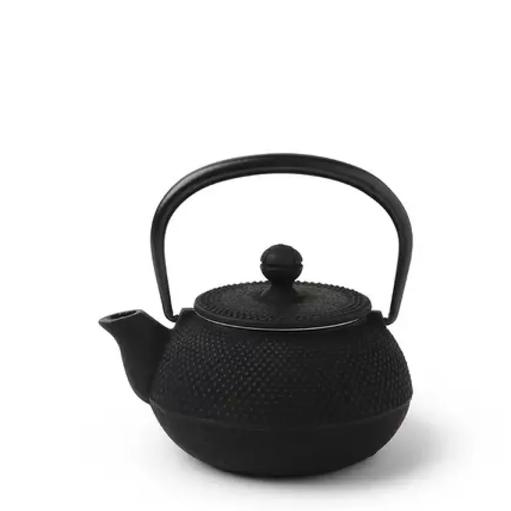 MIYA Company Cast Iron Teapot Black Hobnail 0.325L