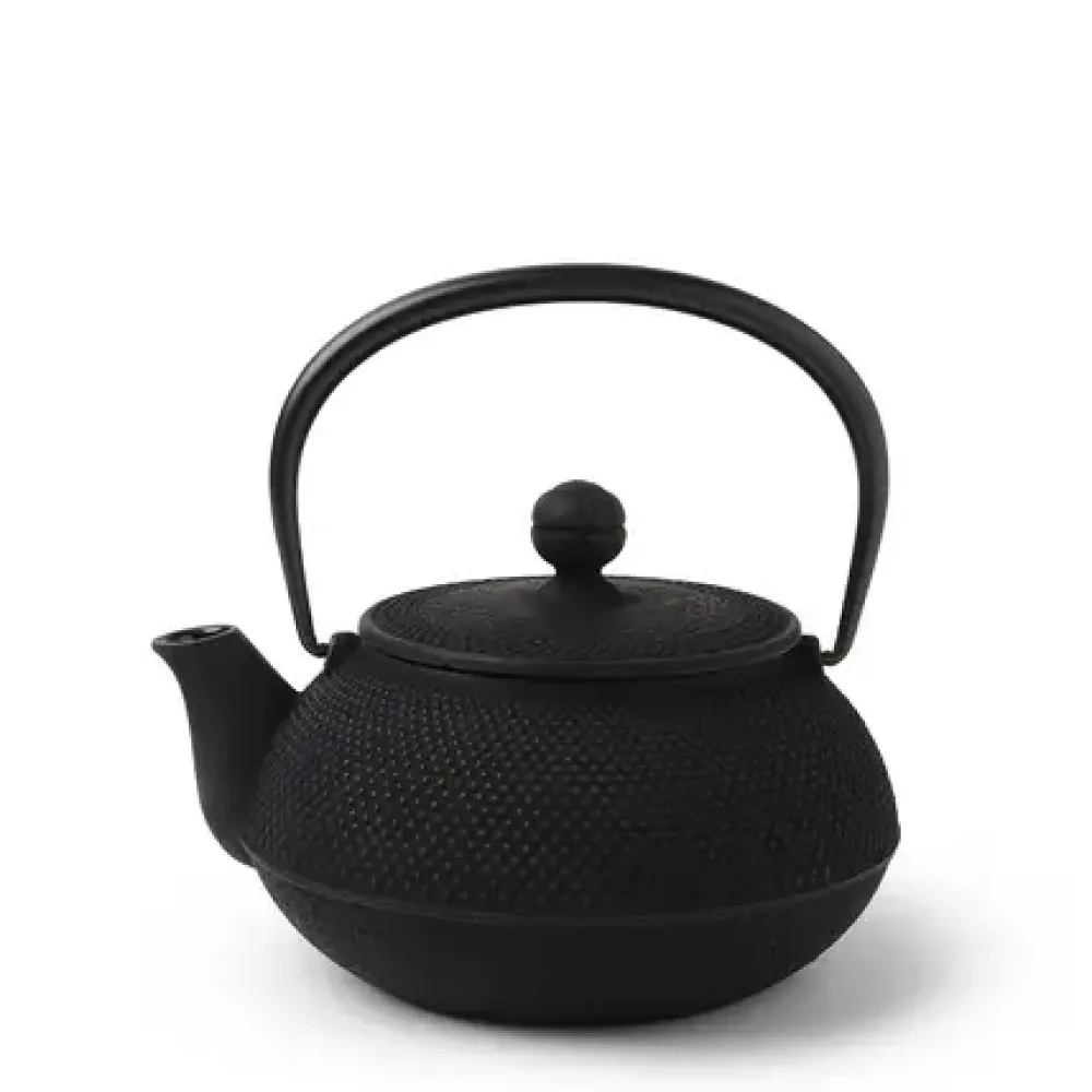 MIYA Company Cast Iron Teapot Black Hobnail 0.65L
