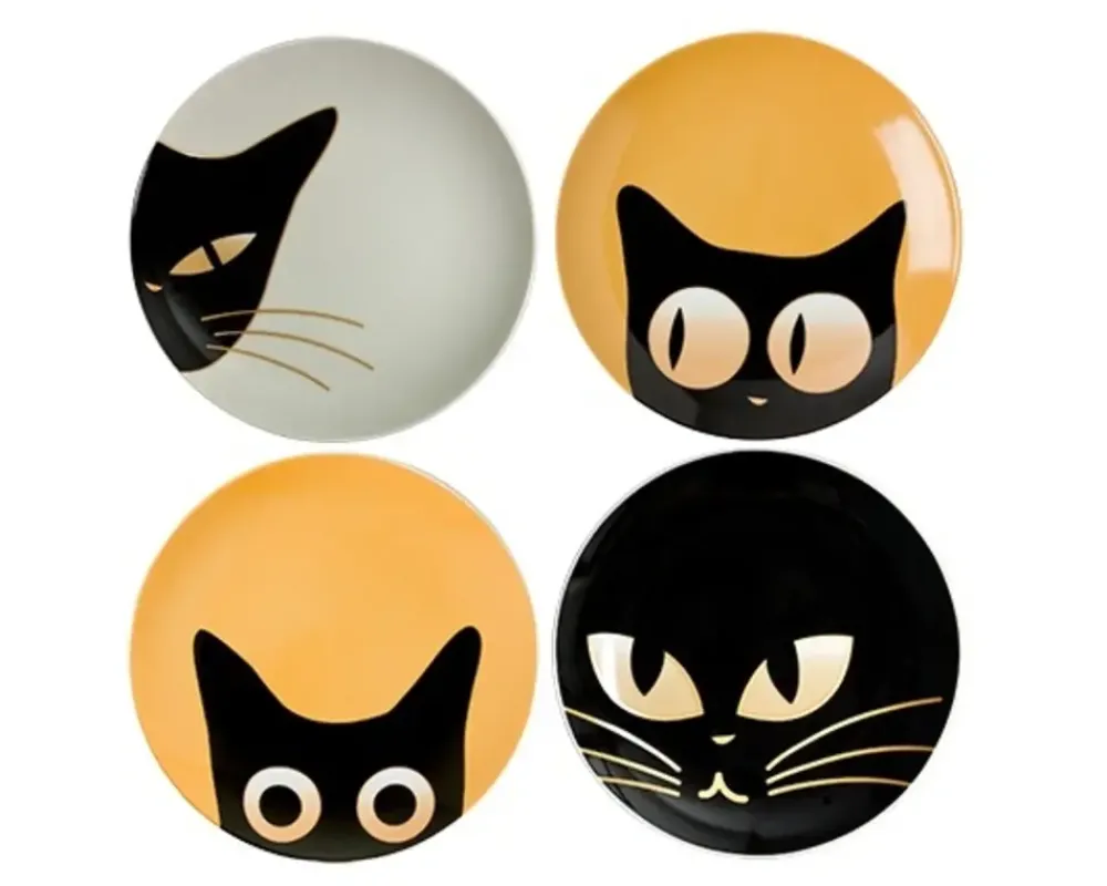 MIYA Company Cat Eyes 6.5" Dessert Plate Set Discount