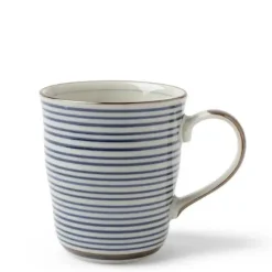 MIYA Company Celadon Stripes 8 Oz. Mug Hot