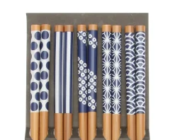MIYA Company Chopsticks Set Bamboo Waka Blue/White Best