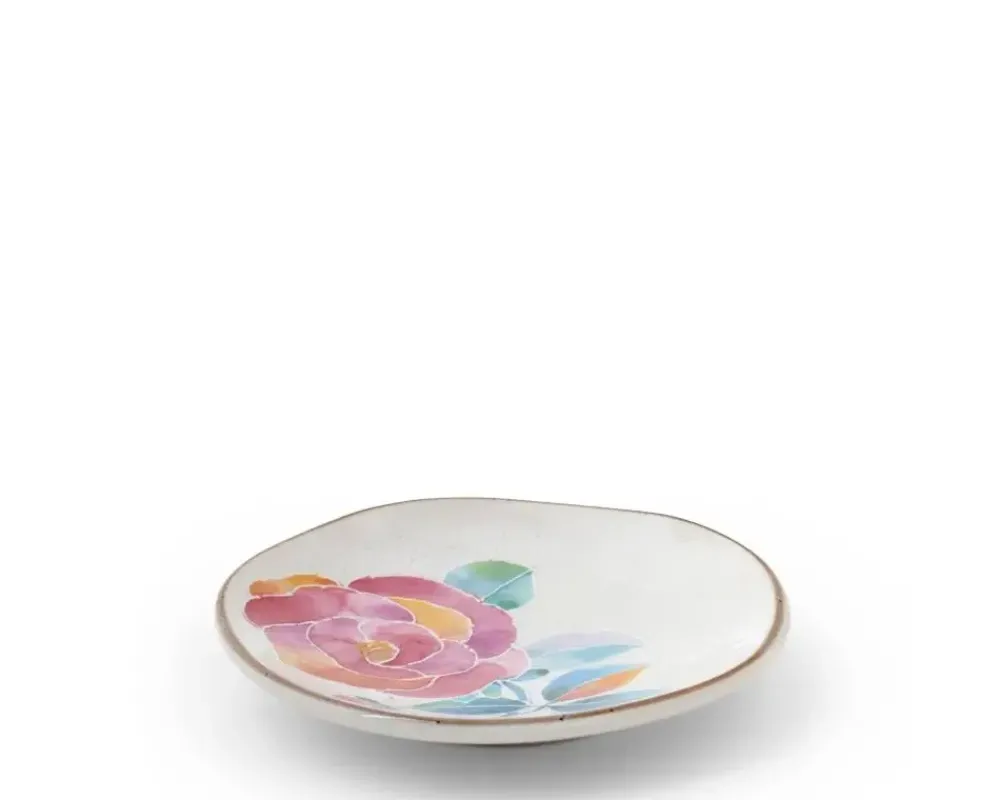 MIYA Company Floral Mini Plate Pink Rose Discount