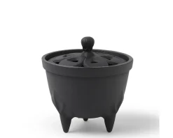 MIYA Company Incense Holder Cast Iron Black Flower Petal New