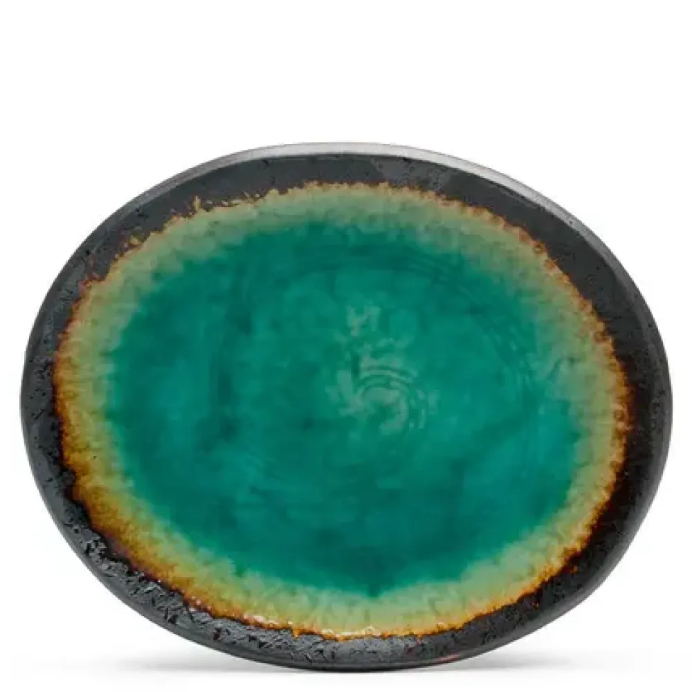 MIYA Company Kosui Green 7" X 5.75" Oval Plate Clearance