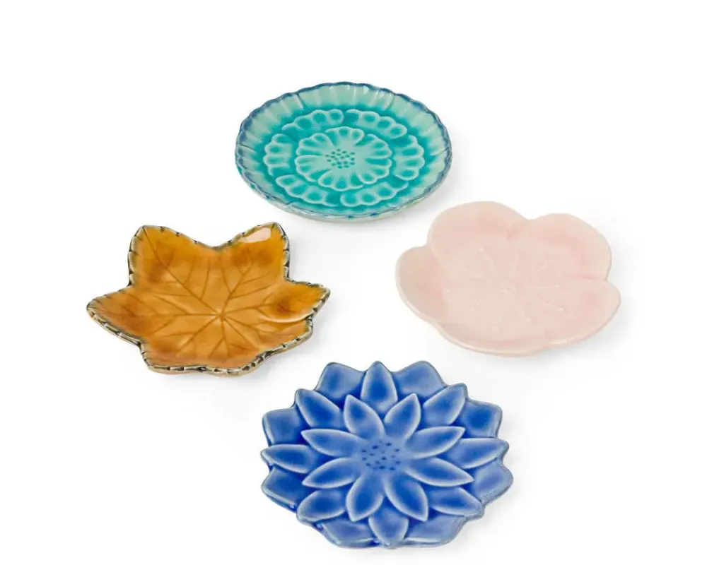 MIYA Company Leaf & Flower 4.75" Plate Set Clearance