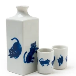 MIYA Company Midnight Blue Cat Sake Set Sale