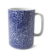MIYA Company Mug Blue & White Mums 16 Oz.