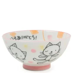 MIYA Company Pink Cat 4.25" Rice Bowl New