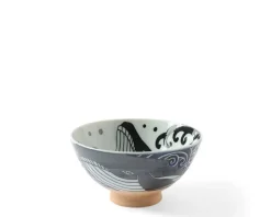 MIYA Company Rice Bowl Blue Whale Waves Hot