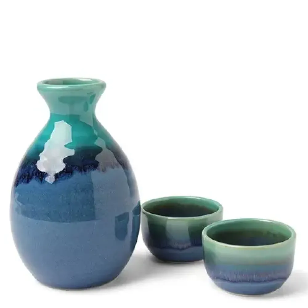 MIYA Company Sake Set Jade Ocean Blue Best