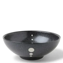 MIYA Company Satin Black White Dots 8-3/8" Bowl Online