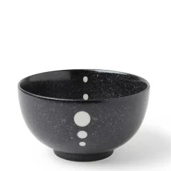 MIYA Company Satin Black White Dots 5-1/8" Bowl Online