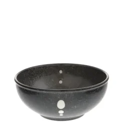 MIYA Company Satin Black White Dots 6-1/4" Bowl Online