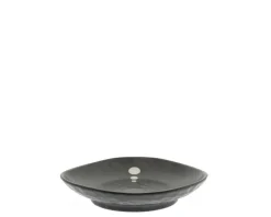 MIYA Company Satin Black White Dots Plate 5-1/4