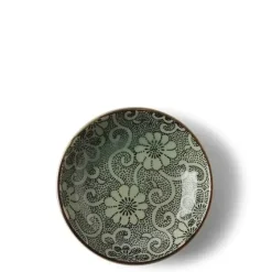 MIYA Company Sauce Dish 3-5/8" Indigo Mums Outlet