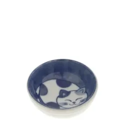 MIYA Company Sauce Dish Cat Nap Blue/White