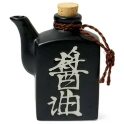 MIYA Company Shoyu 6 Oz. Sauce Pot With Cork - Black Matte Hot