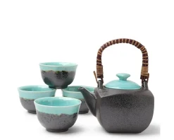 MIYA Company Tea Set Turquoise Sky Square Discount
