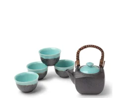 MIYA Company Tea Set Turquoise Sky Square Discount