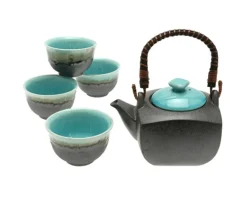 MIYA Company Tea Set Turquoise Sky Square Discount