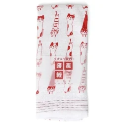 MIYA Company Tea Towel - Red Cats Clearance