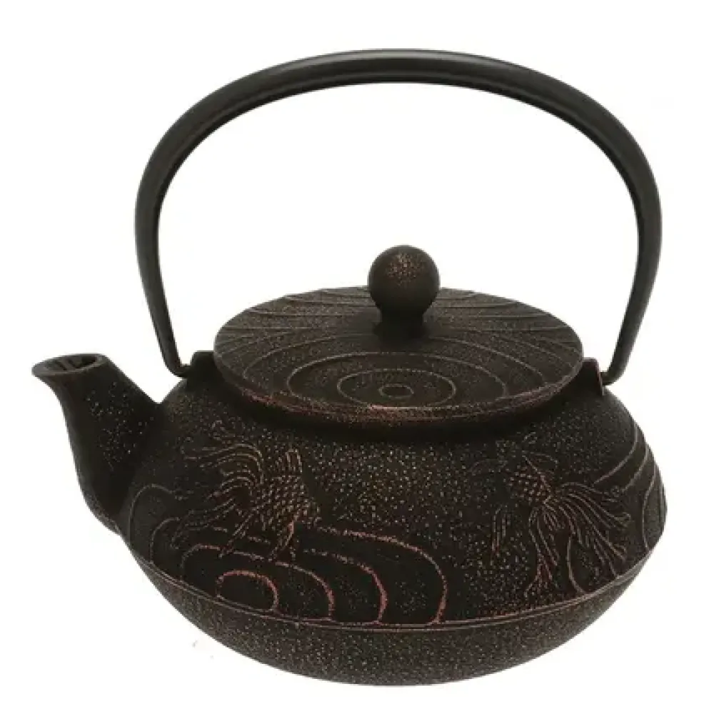 MIYA Company Teapot Cast Iron Copper Black Goldfish Hot