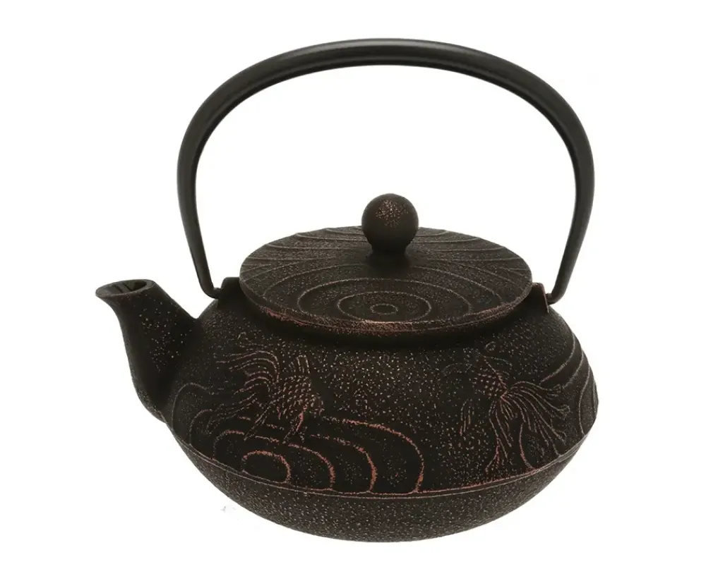 MIYA Company Teapot Cast Iron Copper Black Goldfish Hot