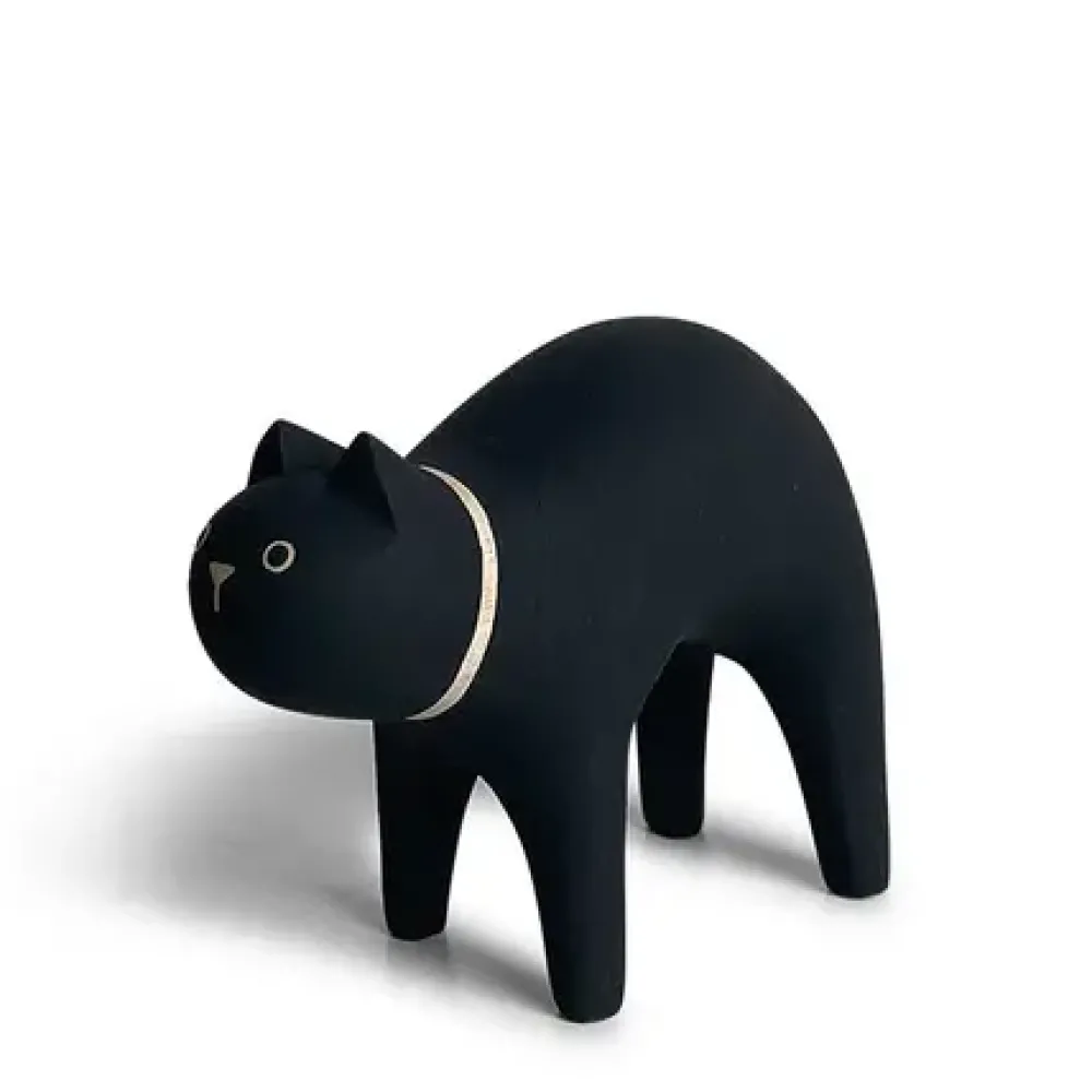 MIYA Company T-Lab Wooden Animal - Cat Black Outlet