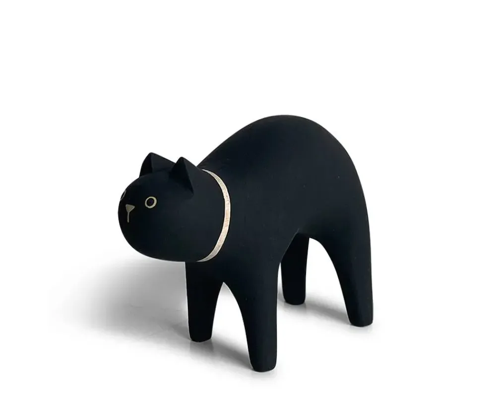 MIYA Company T-Lab Wooden Animal - Cat Black Outlet